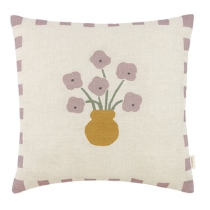Kissen VIBES 40x40cm Nobodinoz Lilac Checks Flowers