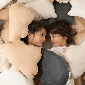 Kissen Wolke Leinen FRANZÖSISCH Nobodinoz Sand