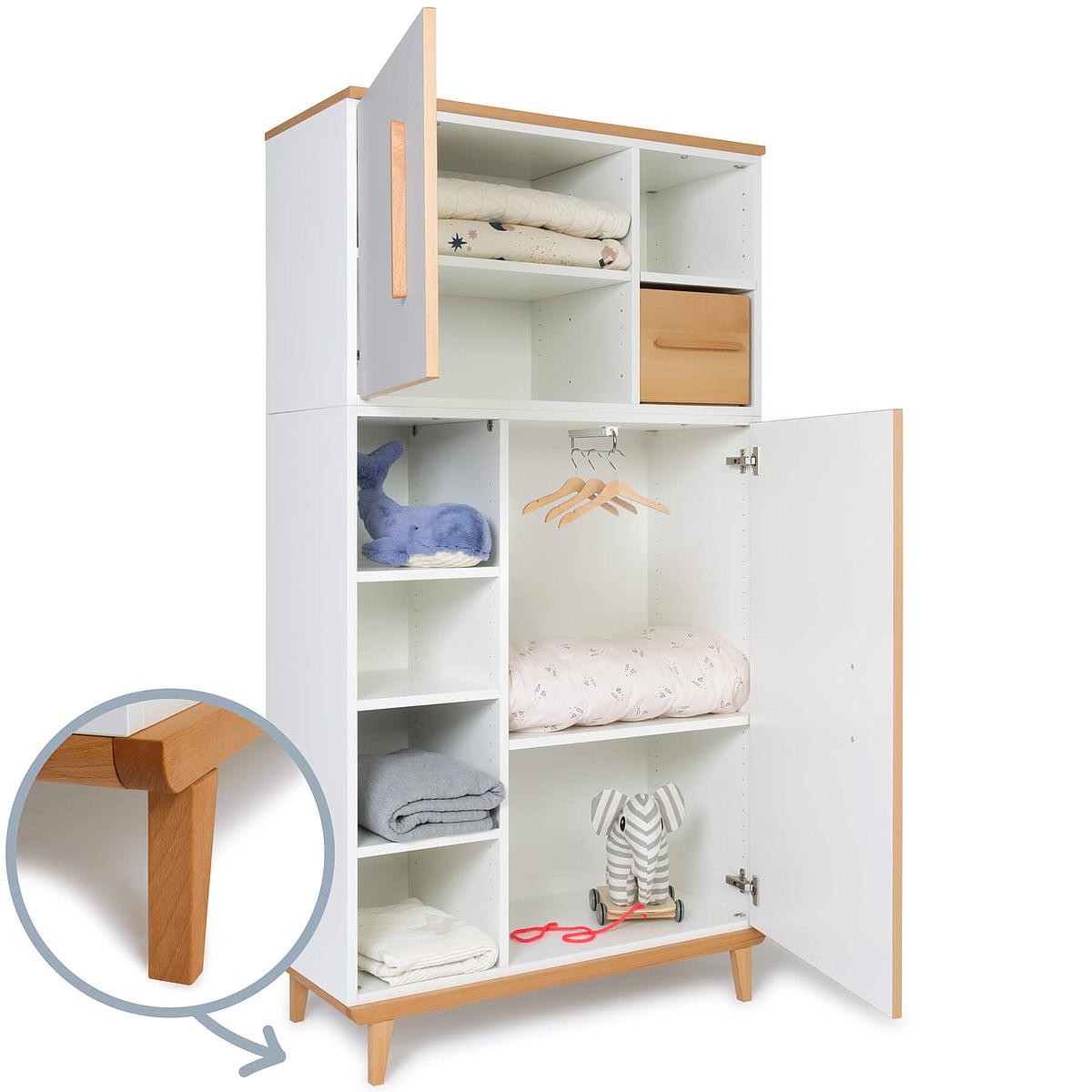 Kleiderschank 173cm 2-türig NADO manhattan grey-white