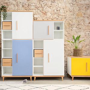 Kleiderschank 173cm 2-türig NADO manhattan grey-white