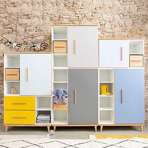 Kleiderschank 198cm 2-türig NADO manhattan grey-slate grey