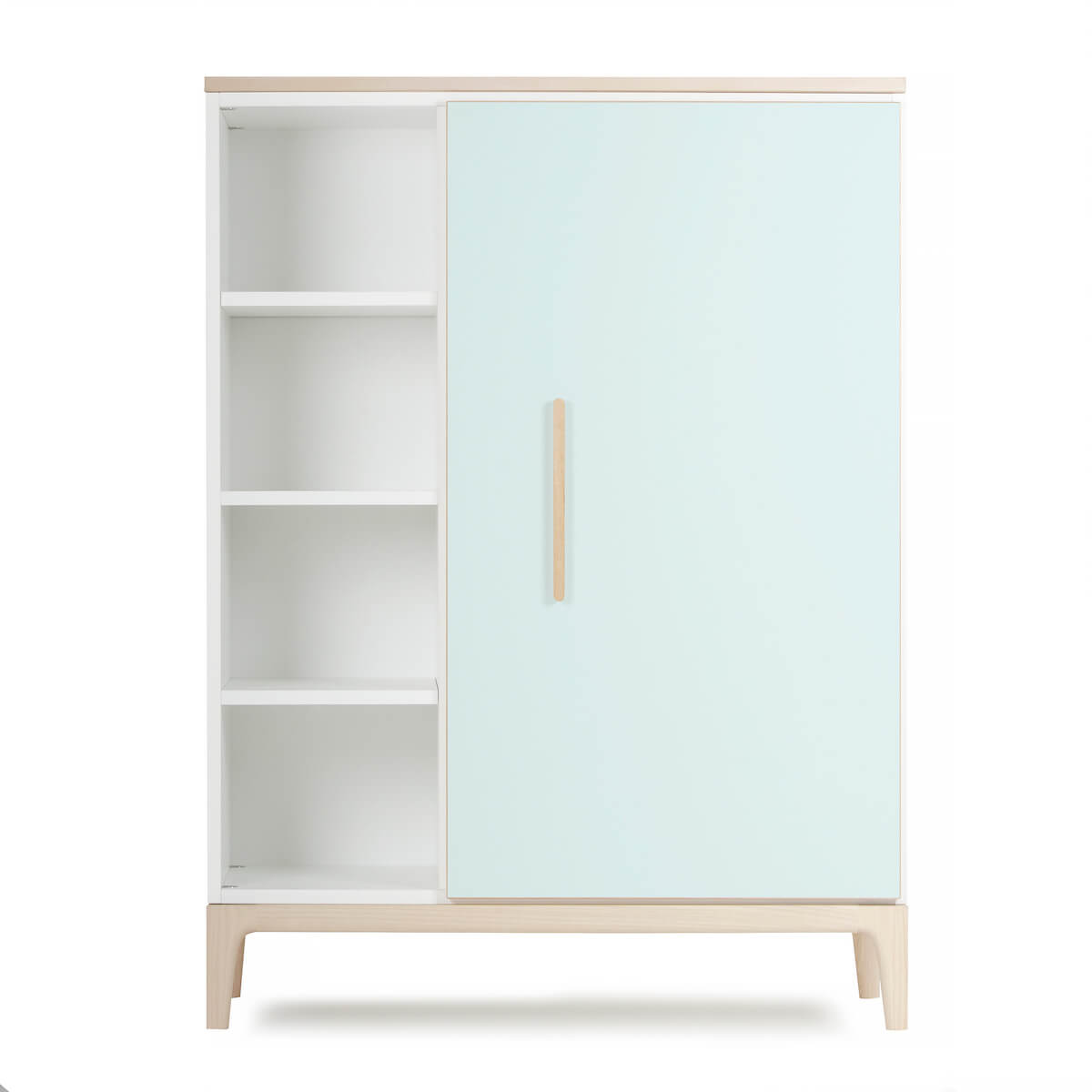 Kleiderschrank 120 cm 1-türig NADO Curve Esche mint