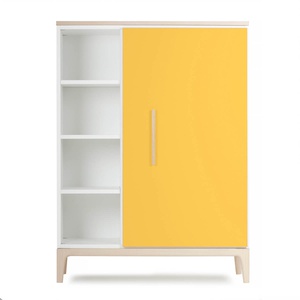 Kleiderschrank 120 cm 1-türig NADO Curve Esche sunshine yellow