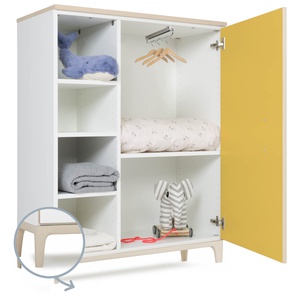 Kleiderschrank 120 cm 1-türig NADO Curve Esche sunshine yellow