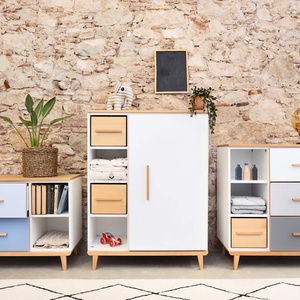 Kleiderschrank 120 cm 1-türig NADO Retro Buche manhattan grey