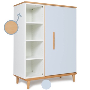 Kleiderschrank 120 cm 1-türig NADO Retro Buche sky blue