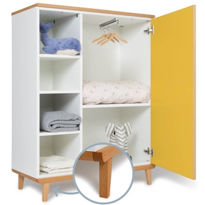Kleiderschrank 120 cm 1-türig NADO Retro Buche sunshine yellow