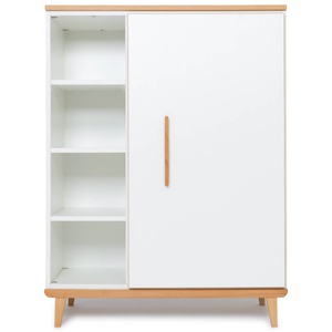 Kleiderschrank 120 cm 1-türig NADO Retro Buche white