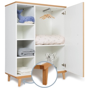 Kleiderschrank 120 cm 1-türig NADO Retro Buche white