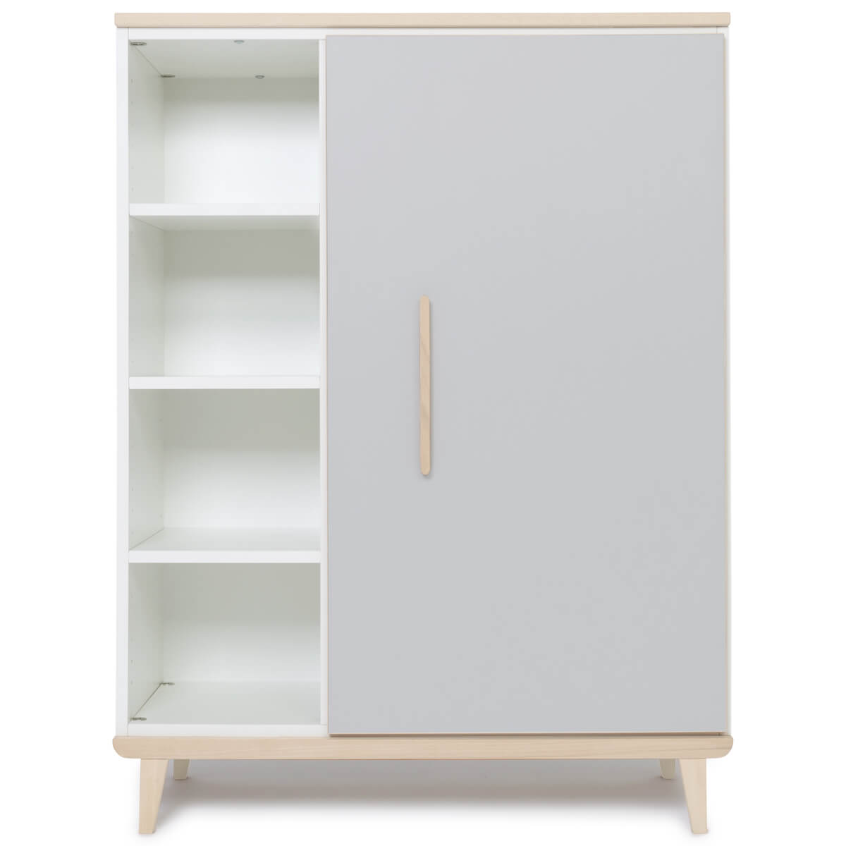 Kleiderschrank 120 cm 1-türig NADO Retro Esche manhattan grey