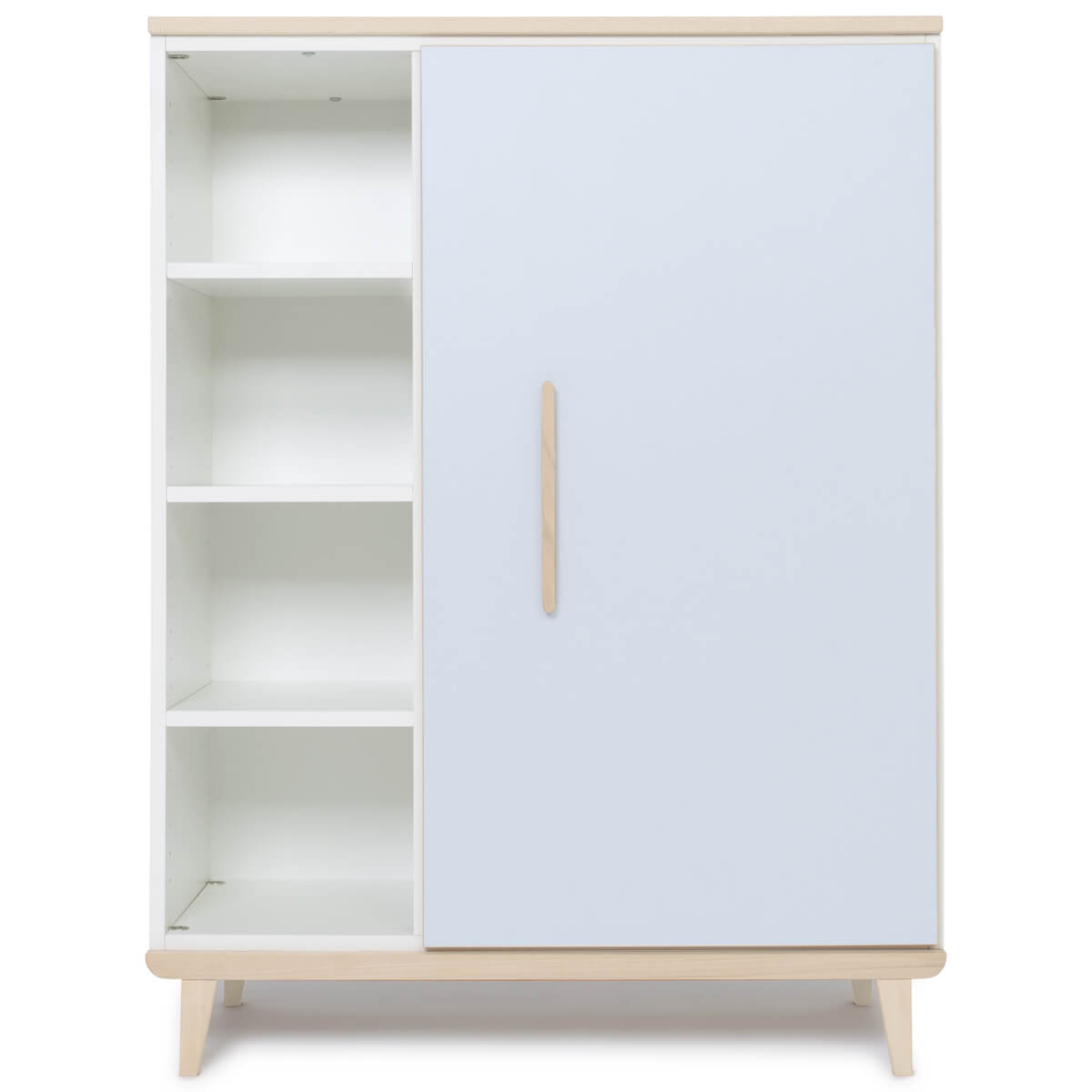 Kleiderschrank 120 cm 1-türig NADO Retro Esche sky blue