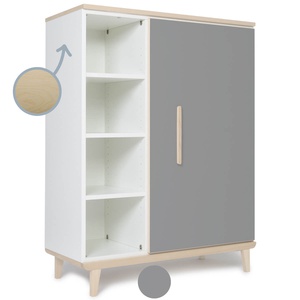 Kleiderschrank 120 cm 1-türig NADO Retro Esche slate grey