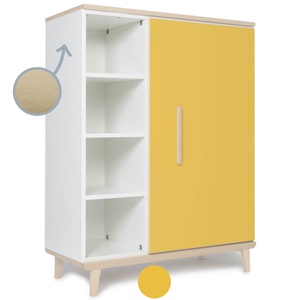 Kleiderschrank 120 cm 1-türig NADO Retro Esche sunshine yellow