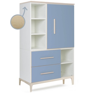Kleiderschrank 147 cm 1-türig 2 Schubladen NADO Curve Esche capri blue