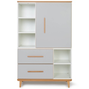 Kleiderschrank 147 cm 1-türig 2 Schubladen NADO Retro Buche manhattan grey