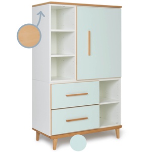 Kleiderschrank 147 cm 1-türig 2 Schubladen NADO Retro Buche mint