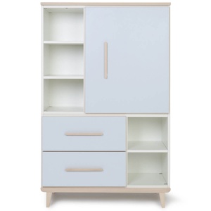 Kleiderschrank 147 cm 1-türig 2 Schubladen NADO Retro Esche sky blue