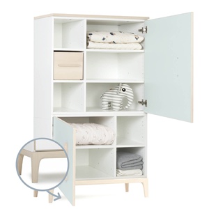 Kleiderschrank 147 cm 2-türig  NADO Curve Esche mint