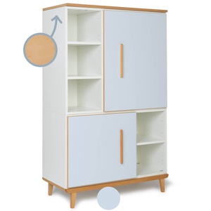 Kleiderschrank 147 cm 2-türig  NADO Retro Buche sky blue