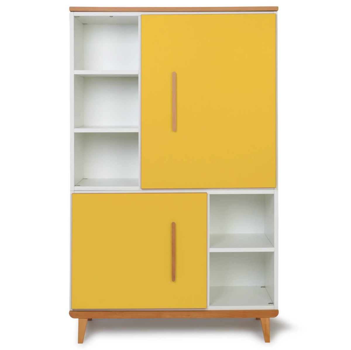 Kleiderschrank 147 cm 2-türig  NADO Retro Buche sunshine yellow