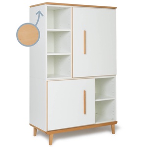 Kleiderschrank 147 cm 2-türig  NADO Retro Buche white
