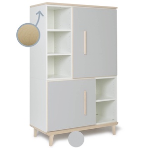 Kleiderschrank 147 cm 2-türig  NADO Retro Esche manhattan grey