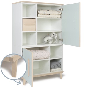 Kleiderschrank 147 cm 2-türig  NADO Retro Esche mint