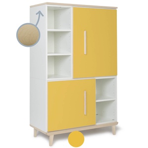 Kleiderschrank 147 cm 2-türig  NADO Retro Esche sunshine yellow