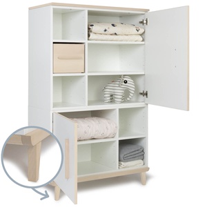 Kleiderschrank 147 cm 2-türig  NADO Retro Esche white