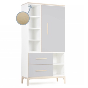 Kleiderschrank 173 cm 1-türig 2 Schubladen NADO Curve Esche manhattan grey