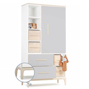 Kleiderschrank 173 cm 1-türig 2 Schubladen NADO Curve Esche manhattan grey