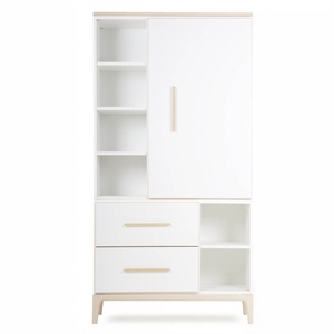Kleiderschrank 173 cm 1-türig 2 Schubladen NADO Curve Esche white