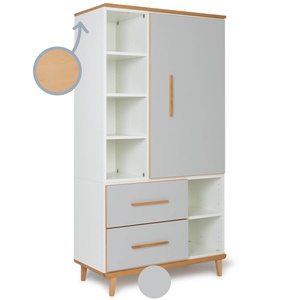 Kleiderschrank 173 cm 1-türig 2 Schubladen NADO Retro Buche manhattan grey