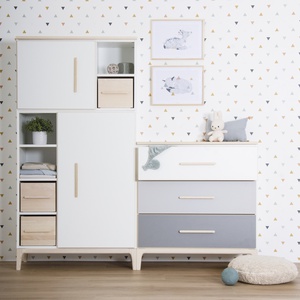 Kleiderschrank 173 cm 2-türig NADO Curve Esche sky blue