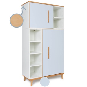 Kleiderschrank 173 cm 2-türig NADO Retro Buche sky blue
