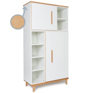 Kleiderschrank 173 cm 2-türig NADO Retro Buche white