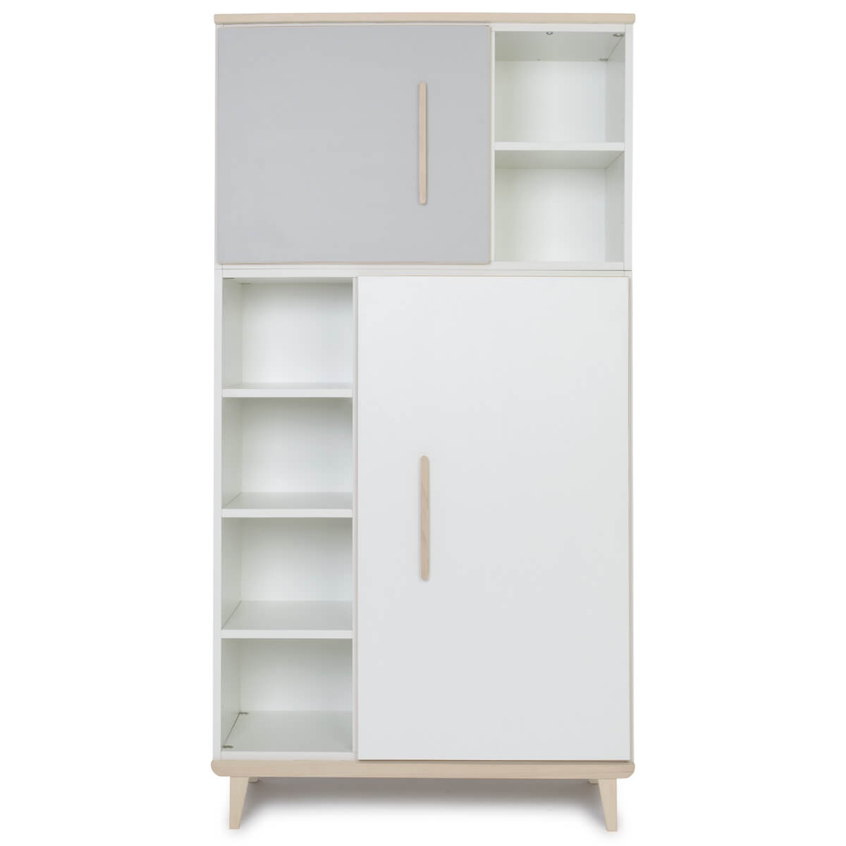Kleiderschrank 173 cm 2-türig NADO Retro Esche manhattan grey-white