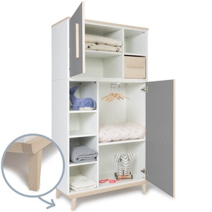 Kleiderschrank 173 cm 2-türig NADO Retro Esche slate grey