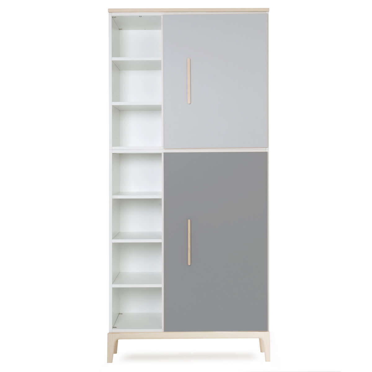 Kleiderschrank 198 cm 2-türig  NADO Curve Esche manhattan grey-slate grey