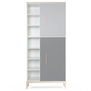 Kleiderschrank 198 cm 2-türig  NADO Curve Esche manhattan grey-slate grey