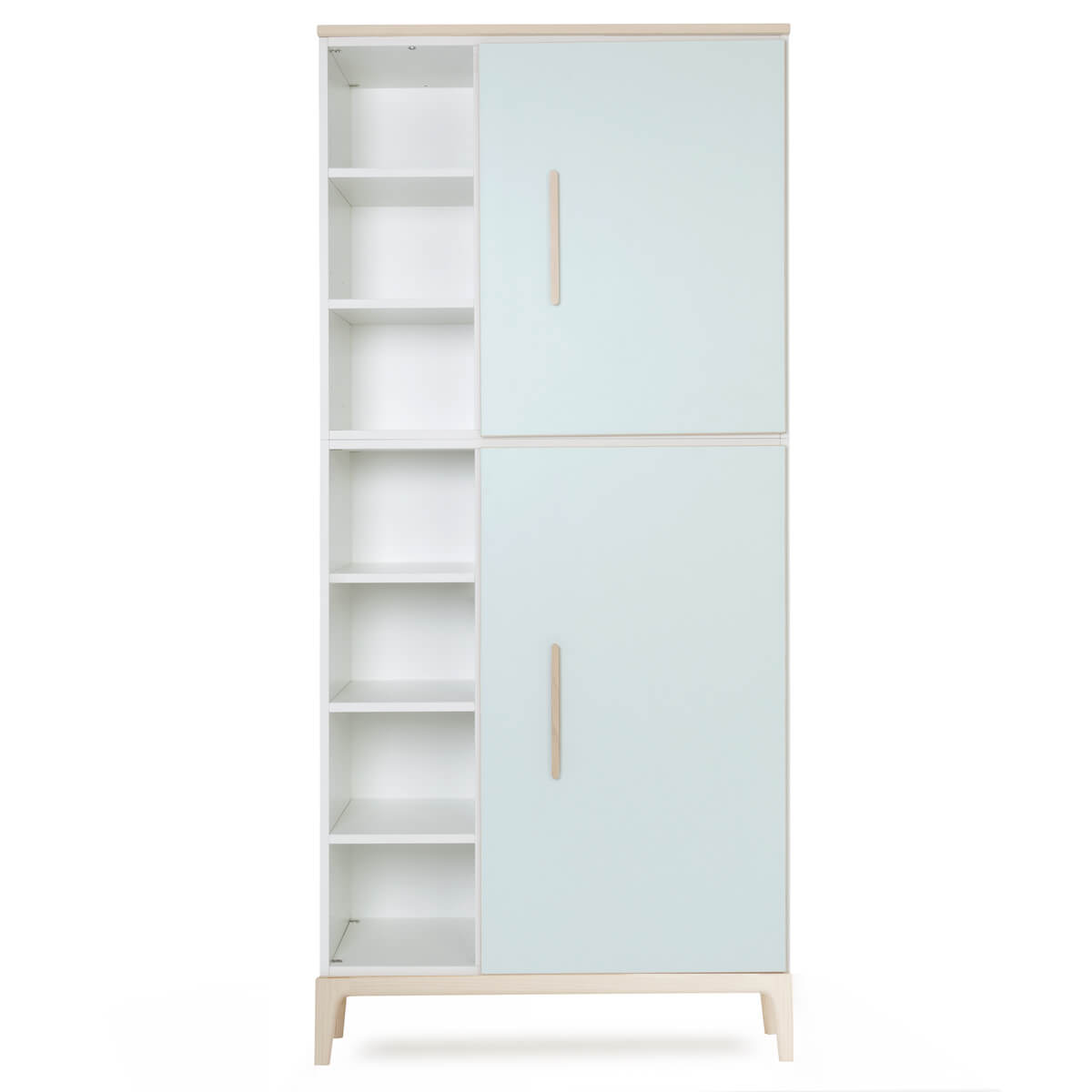 Kleiderschrank 198 cm 2-türig  NADO Curve Esche mint