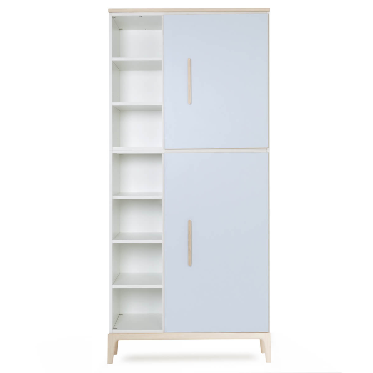 Kleiderschrank 198 cm 2-türig  NADO Curve Esche sky blue