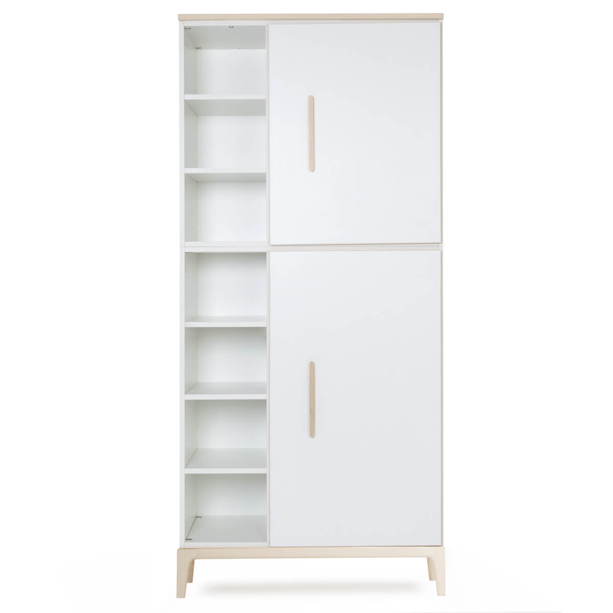 Kleiderschrank 198 cm 2-türig  NADO Curve Esche white