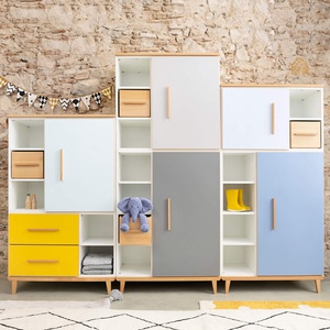 Kleiderschrank 198 cm 2-türig  NADO Retro Buche manhattan grey