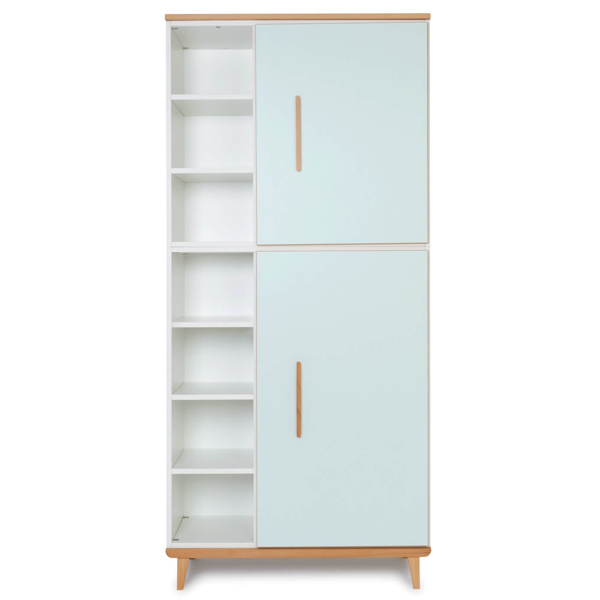 Kleiderschrank 198 cm 2-türig  NADO Retro Buche mint