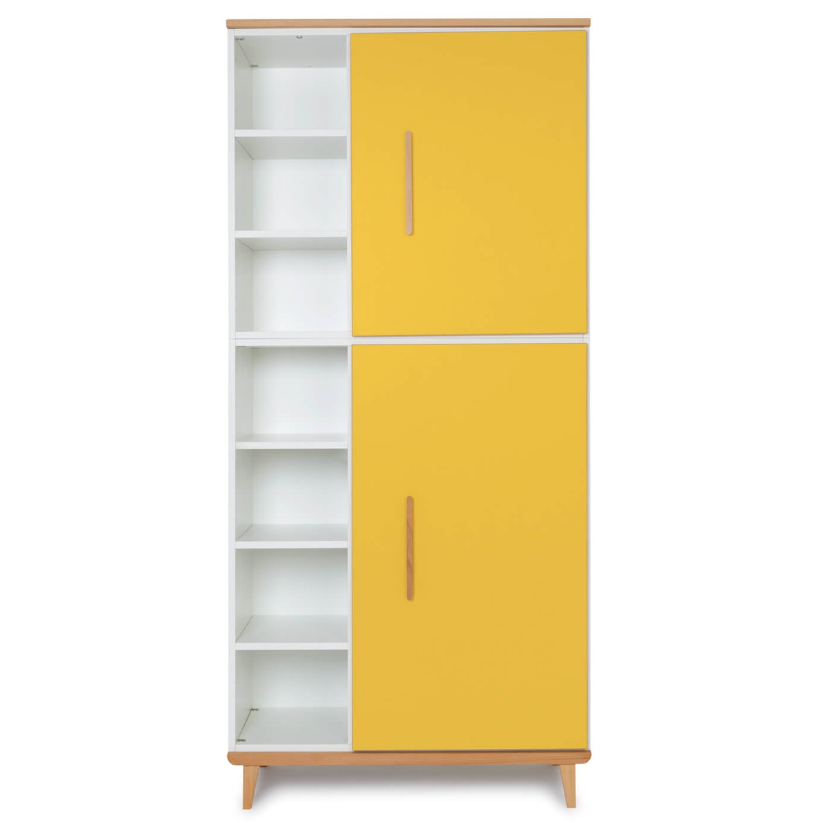 Kleiderschrank 198 cm 2-türig  NADO Retro Buche sunshine yellow