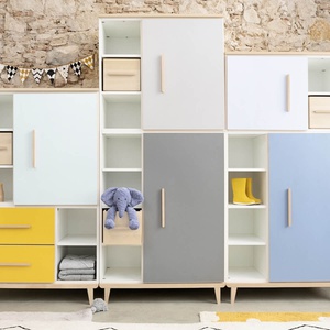 Kleiderschrank 198 cm 2-türig  NADO Retro Esche capri blue