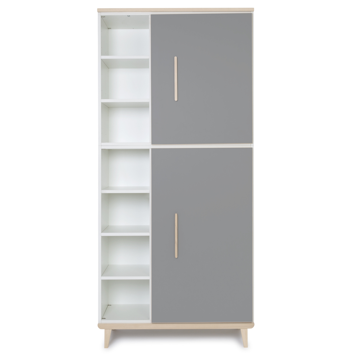 Kleiderschrank 198 cm 2-türig  NADO Retro Esche slate grey