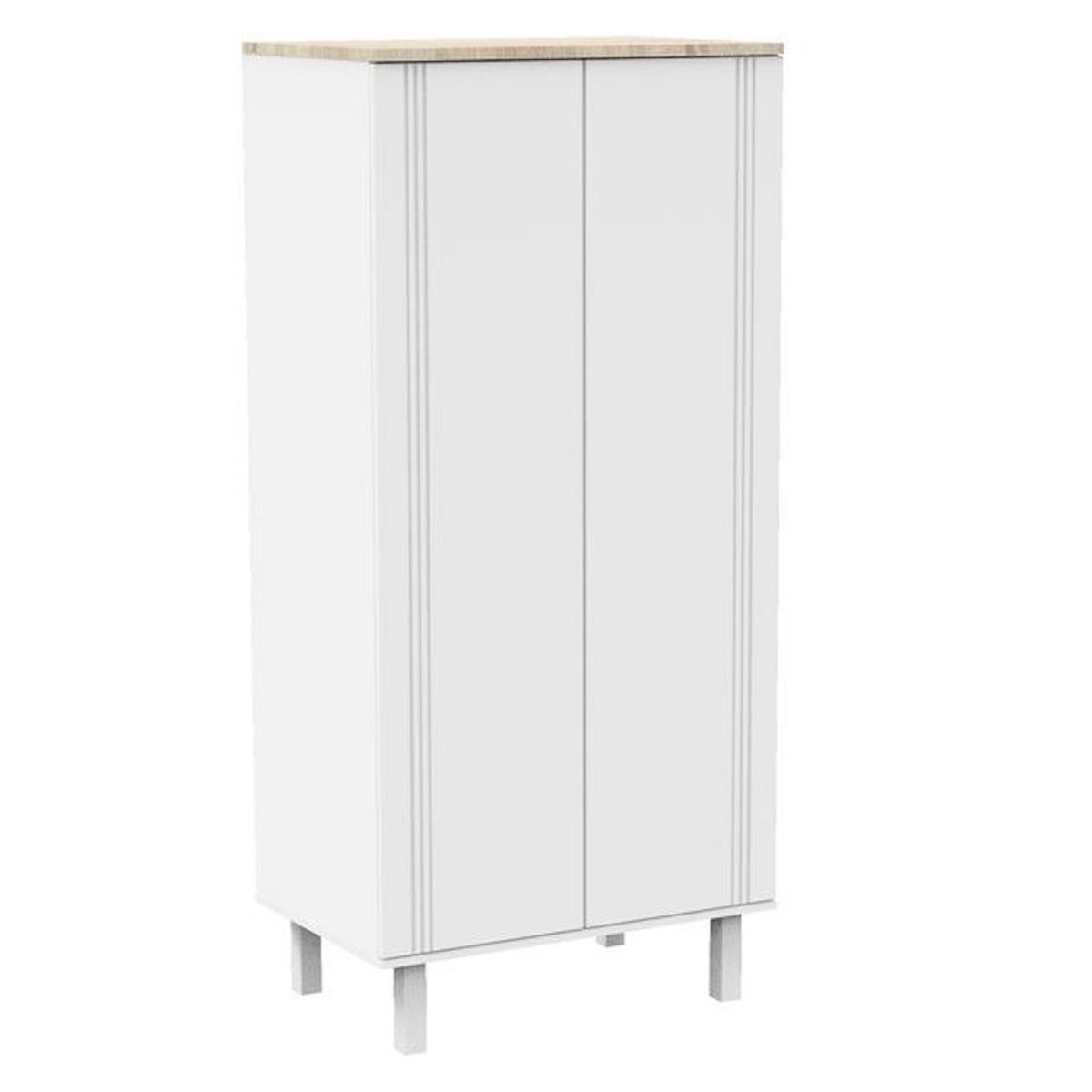 Kleiderschrank 2 Ports ELEONORE Sauthon blanche
