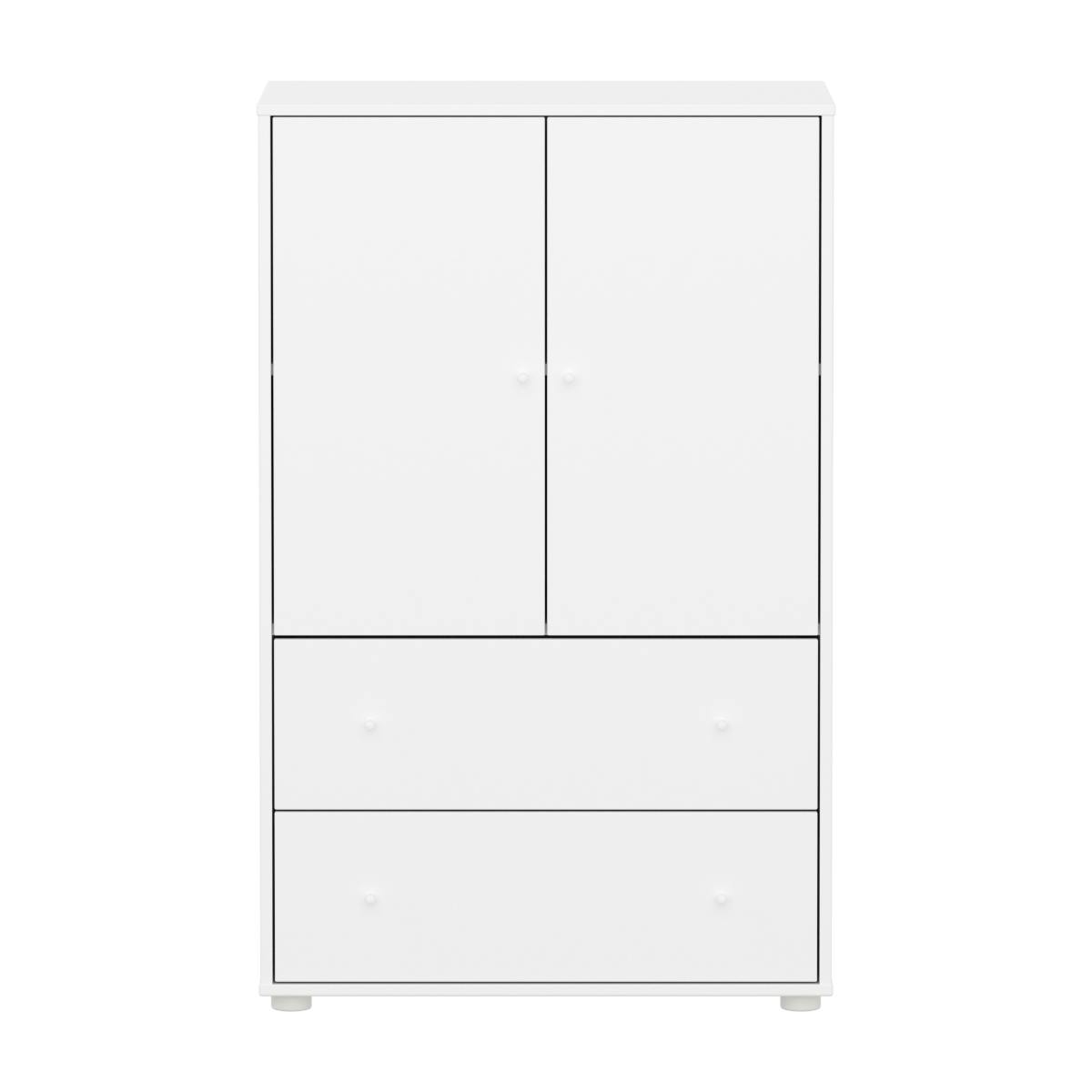 Kleiderschrank 2 Ports und 2 Tiroire SAGA Flexa weiß